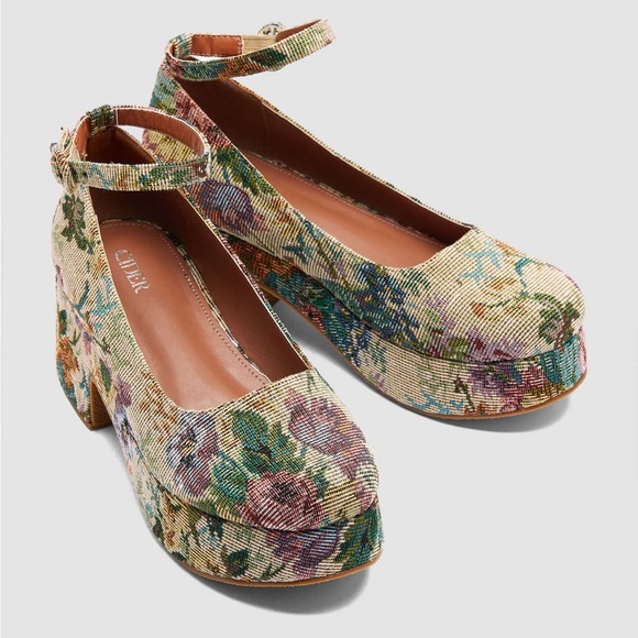 CHUNKY HEELED SINGLE BAND MARY JANE SHOES - Picture 2 of 4